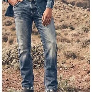 Ariat Jeans Mens 33x32 Fits 34x31 M4 Relaxed Boot Cut Denim Stretch SEE PHOTOS